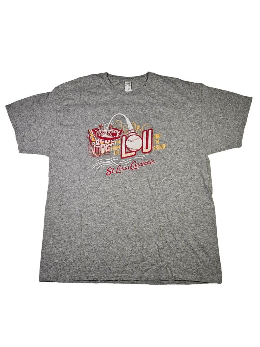 St. Louis Cardinals "I'm From The Lou and I'm Proud" T-Shirt Size XL Gray